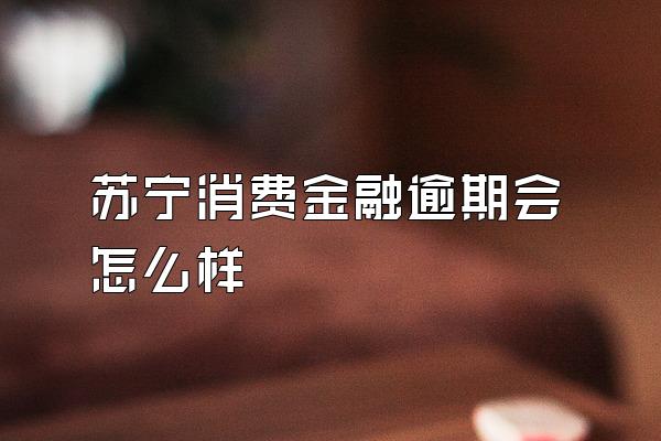 苏宁消费金融逾期会怎么样
