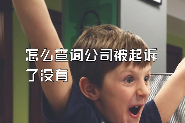 怎么查询公司被起诉了没有