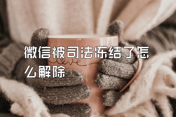 微信被司法冻结了怎么解除