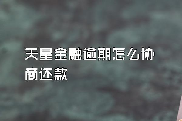 天星金融逾期怎么协商还款