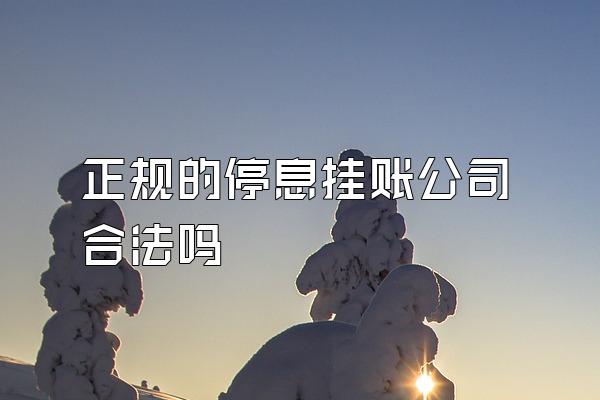 正规的停息挂账公司合法吗