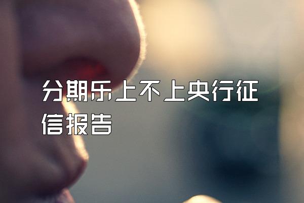 分期乐上不上央行征信报告