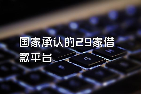 国家承认的29家借款平台