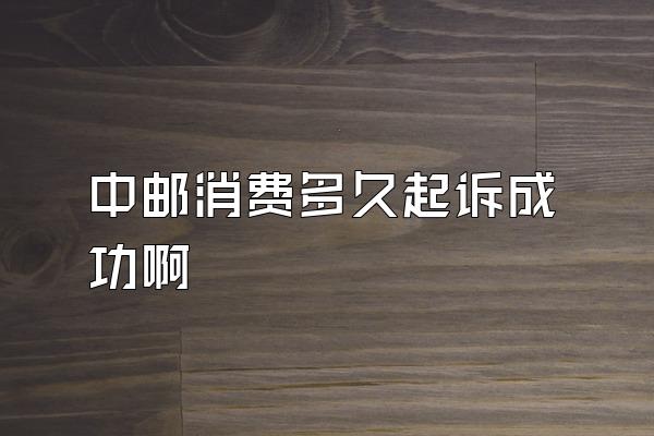 中邮消费多久起诉成功啊