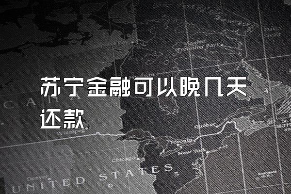 苏宁金融可以晚几天还款