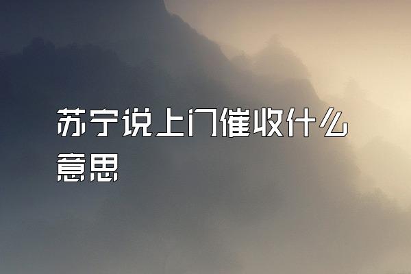 苏宁说上门催收什么意思