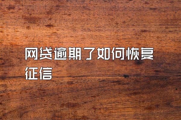 网贷逾期了如何恢复征信