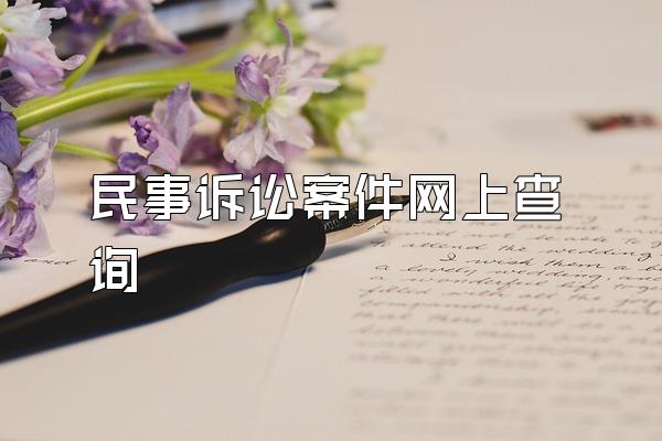 民事诉讼案件网上查询