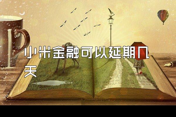 小米金融可以延期几天