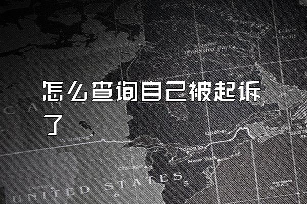怎么查询自己被起诉了