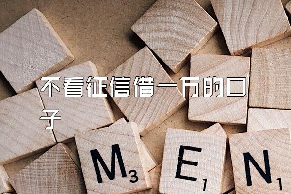 不看征信借一万的口子