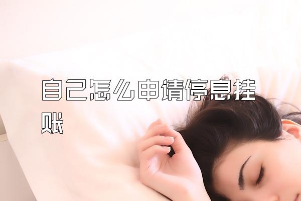 自己怎么申请停息挂账