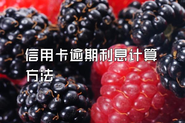 信用卡逾期利息计算方法