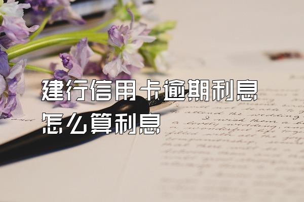 建行信用卡逾期利息怎么算利息