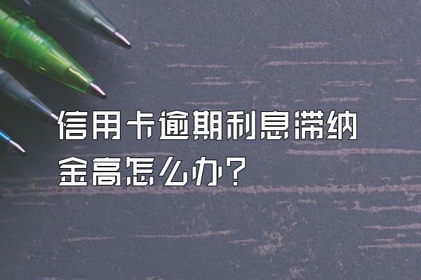 信用卡逾期利息滞纳金高怎么办?