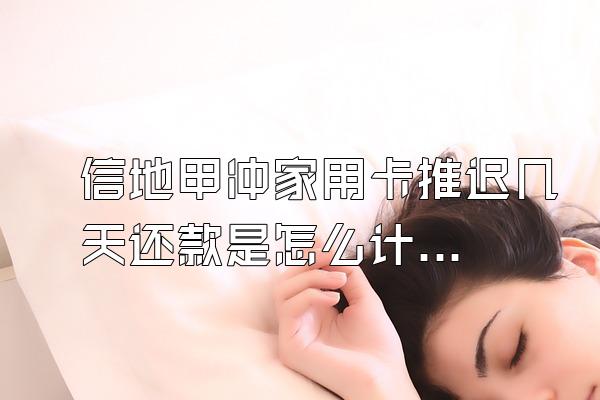 信地甲冲家用卡推迟几天还款是怎么计算利息的?