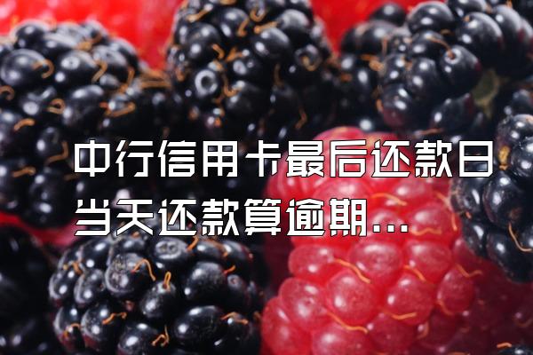 中行信用卡最后还款日当天还款算逾期吗?
