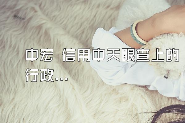 中宏網 信用中國天眼查上的行政處罰怎麽修復