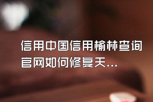信用中国信用榆林查询官网如何修复天眼查历史失信信息怎么