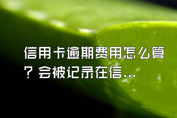 信用卡逾期费用怎么算？会被记录在信用系统上吗？