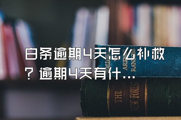 白条逾期4天怎么补救？逾期4天有什么后果？