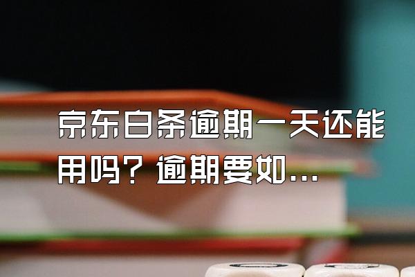 京东白条逾期一天还能用吗？逾期要如何解决？