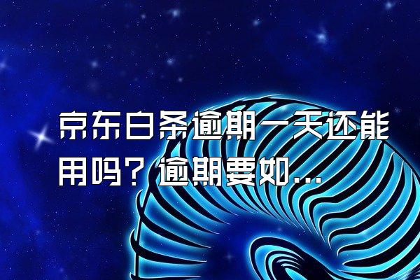 京东白条逾期一天还能用吗？逾期要如何解决？