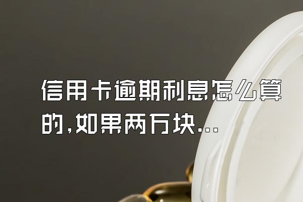 信用卡逾期利息怎么算的,如果两万块逾期两天多少利息