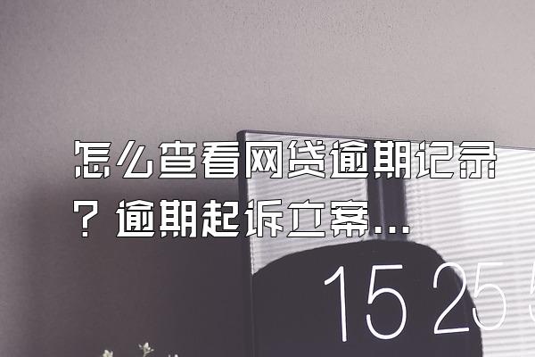 怎么查看网贷逾期记录？逾期起诉立案标准是什么？