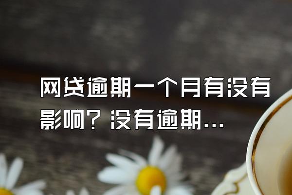 网贷逾期一个月有没有影响？没有逾期影响贷款吗？