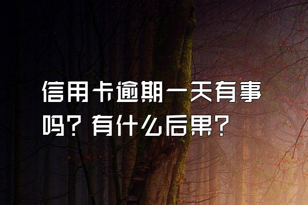 信用卡逾期一天有事吗？有什么后果？