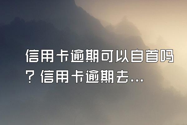 信用卡逾期可以自首吗？信用卡逾期去自首