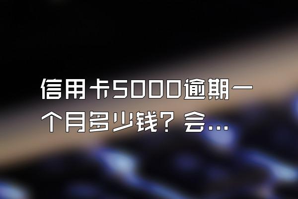 信用卡5000逾期一个月多少钱？会上门催收吗？