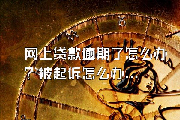 网上贷款逾期了怎么办？被起诉怎么办？