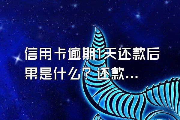 信用卡逾期1天还款后果是什么？还款迟了1天算逾期吗?