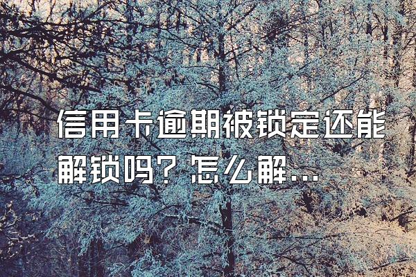 信用卡逾期被锁定还能解锁吗？怎么解锁？