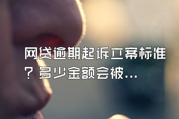 网贷逾期起诉立案标准？多少金额会被起诉立案?