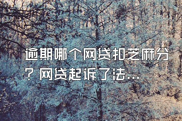 逾期哪个网贷扣芝麻分？网贷起诉了法院一般会怎么判？