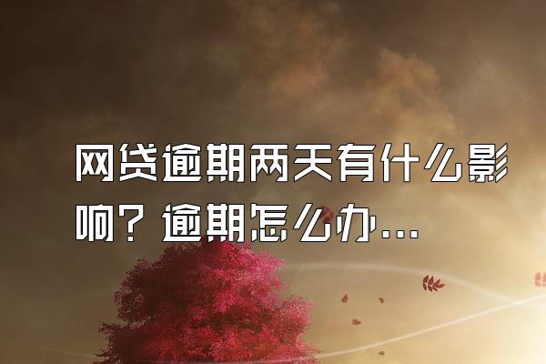 网贷逾期两天有什么影响？逾期怎么办？