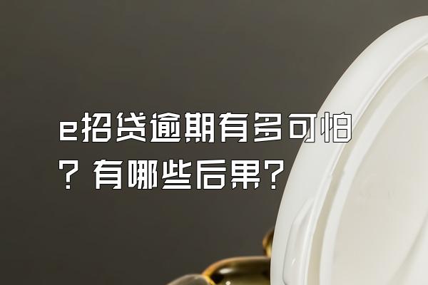 e招贷逾期有多可怕？有哪些后果？