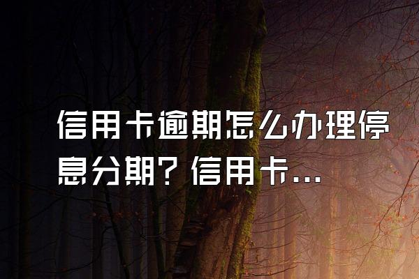 信用卡逾期怎么办理停息分期？信用卡逾期多久会坐牢？