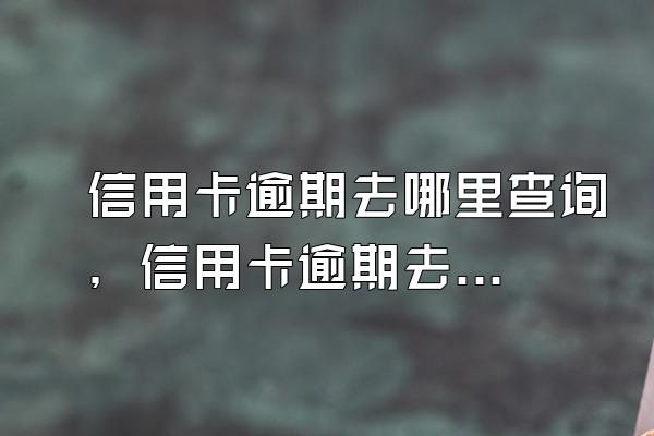 信用卡逾期去哪里查询，信用卡逾期去哪里还款