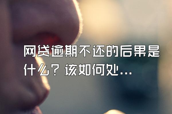 网贷逾期不还的后果是什么？该如何处理？