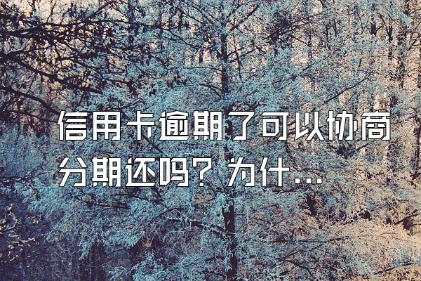信用卡逾期了可以协商分期还吗？为什么协商不了？