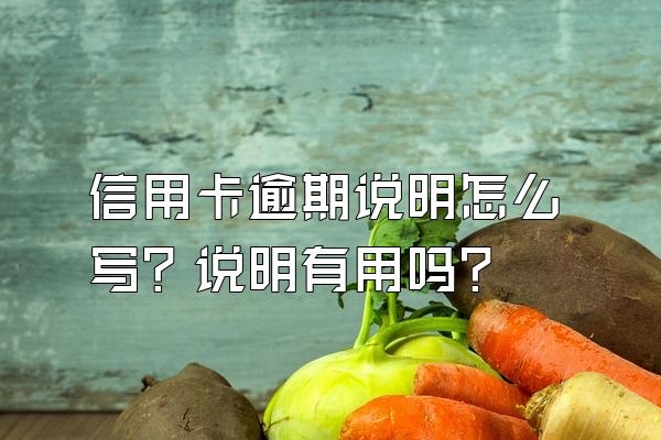 信用卡逾期说明怎么写？说明有用吗？