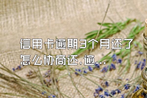 信用卡逾期3个月还了怎么协商还,逾期三个月怎么协商还款