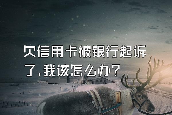 欠信用卡被银行起诉了,我该怎么办?