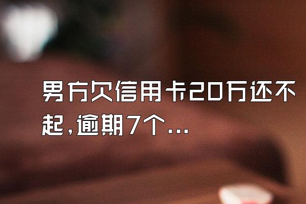 男方欠信用卡20万还不起,逾期7个多月了!夫妻双方要坐牢吗?