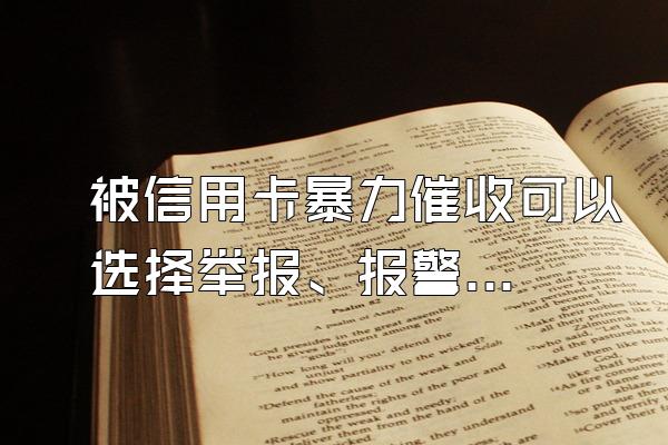 被信用卡暴力催收可以选择举报、报警或者起诉吗?