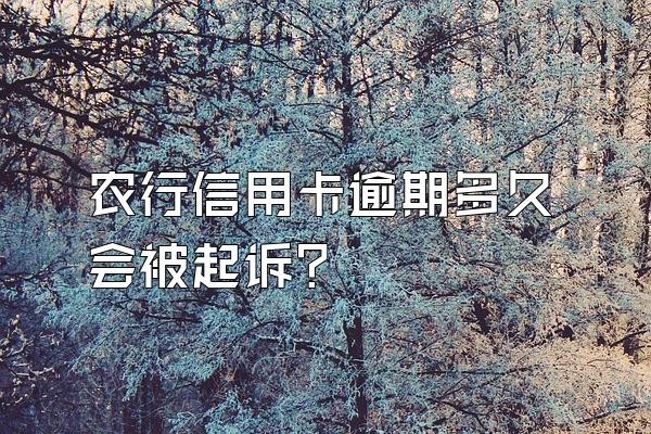 农行信用卡逾期多久会被起诉？